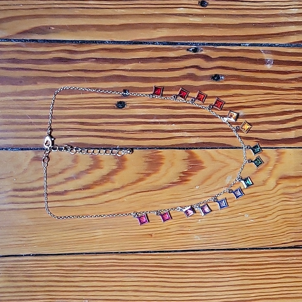 Rainbow Crystal Choker Necklace